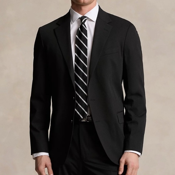 Men! Lauren Ralph Lauren Classic Fit Wool Suit Jacket Black size 42R - Picture 1 of 8